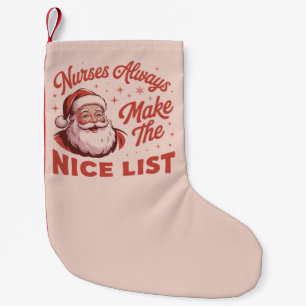 Christmas Vintage Santa Nurses Make the Nice List  Small Christmas Stocking