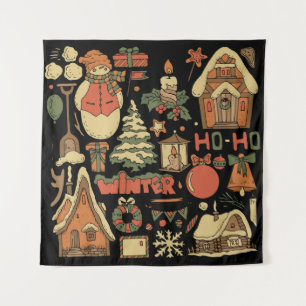 christmas vintage set 1 tapestry