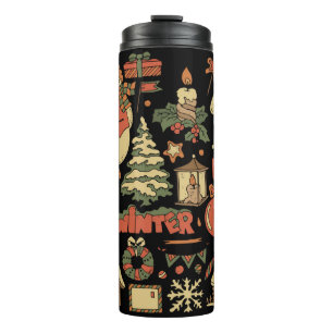 christmas vintage set 1 thermal tumbler