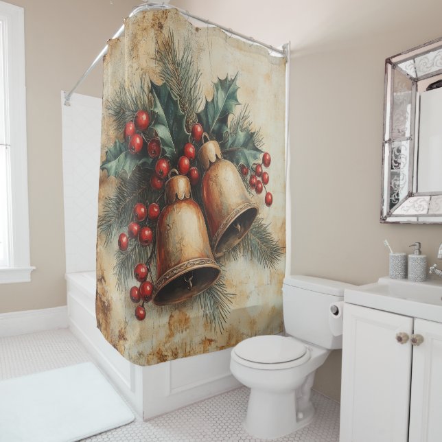 Christmas Vintage Shower Curtain (In Situ)