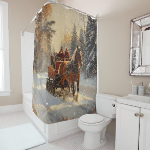 Christmas Vintage Shower Curtain