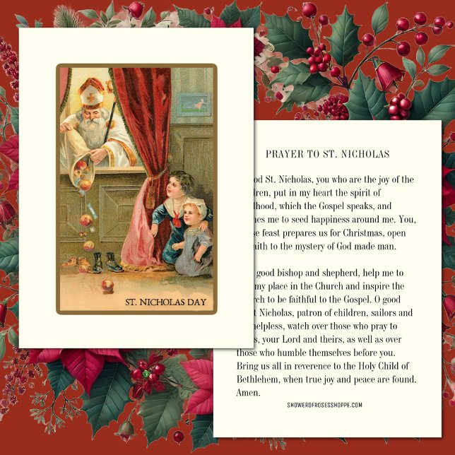 Christmas Vintage St. Nicholas Day Prayer Card  (Creator Uploaded)