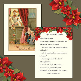 Christmas Vintage St. Nicholas Prayer Card 