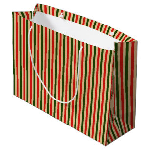 Christmas Vintage Stripe  Large Gift Bag