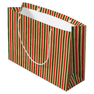 Christmas Vintage Stripe Large Gift Bag