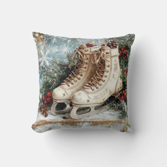 Christmas Vintage Throw Pillow (Front)
