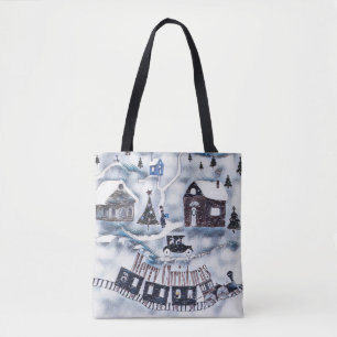 Christmas , Vintage Tote Bag