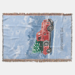 Christmas Vintage Truck Scene Throw Blanket