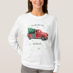 Christmas Vintage Truck w/ Snowflakes T-Shirt