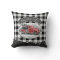 Christmas Vintage Truck White Black Buffalo Check