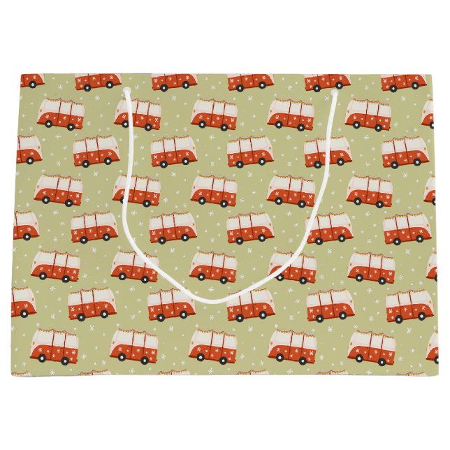Christmas Vintage Van Illustration Gift Bag (Front)