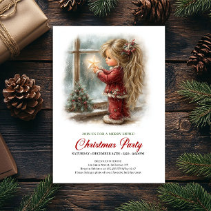 Christmas Vintage Winter Scene Cosy Girl Invite