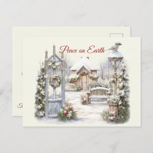 Christmas Vintage Winter Scene Postcard