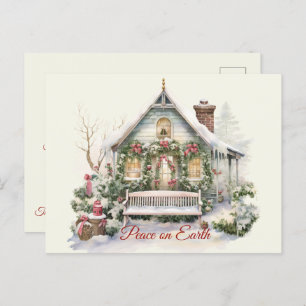 Christmas Vintage Winter Scene Postcard