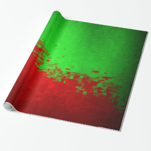 Christmas VintageDigital Red/Green Wrapping Paper