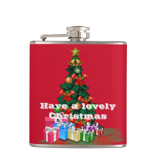 Christmas Vinyl Wrapped Flask (Front)