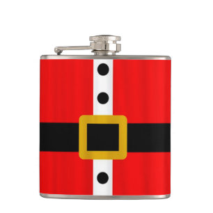 Christmas Vinyl Wrapped Flask/Santa Hip Flask