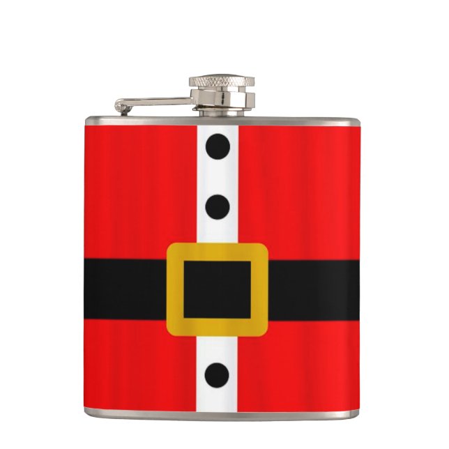Christmas Vinyl Wrapped Flask/Santa Hip Flask (Front)
