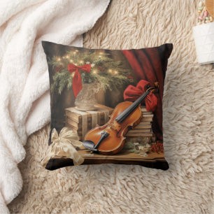 Christmas Violin Music Cushion