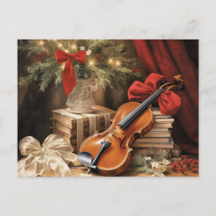 Christmas Violin Music Holiday Postcard