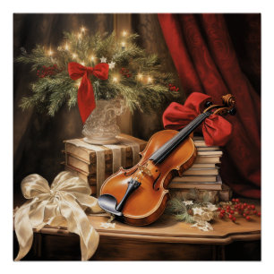 Christmas Violin Music Poster