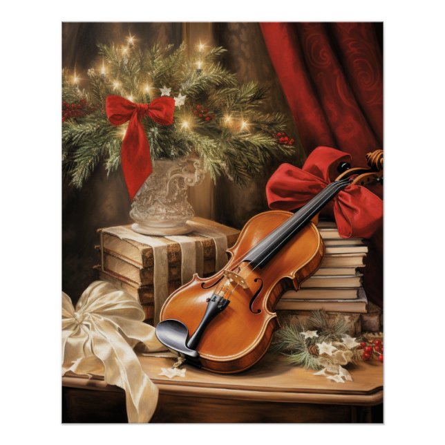 Christmas Violin Music Poster (Front)