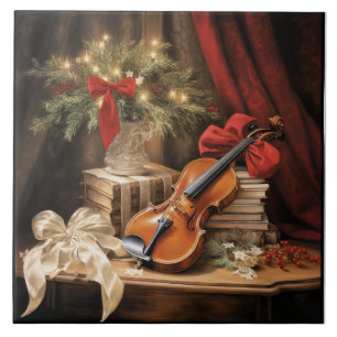 Christmas Violin Music Tile