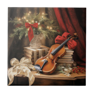 Christmas Violin Music Tile
