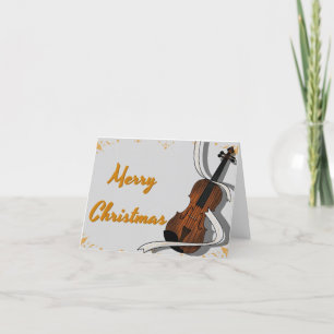  Christmas violin Thank You Card