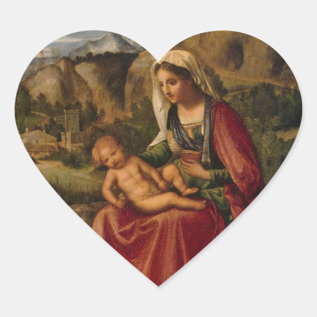 CHRISTMAS VIRGIN HEART STICKER (Front)