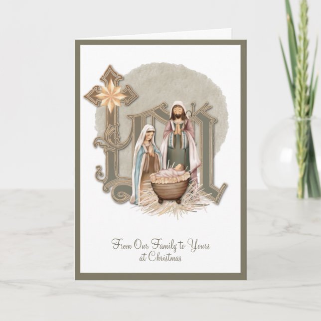 Christmas Virgin Mary Baby Jesus  Religious Card (Front)