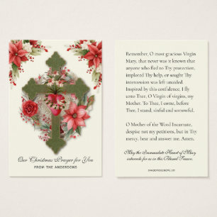 Christmas Virgin Mary Memorare Prayer Poinsettia
