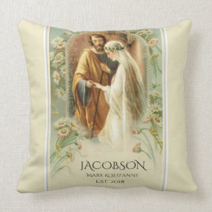 Christmas Virgin Mary St. Joseph Wedding Cushion