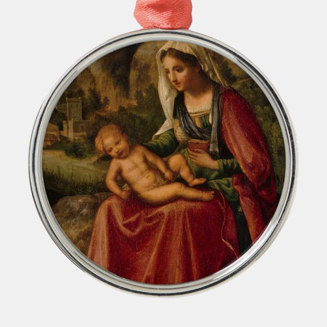 CHRISTMAS VIRGIN METAL TREE DECORATION (Front)