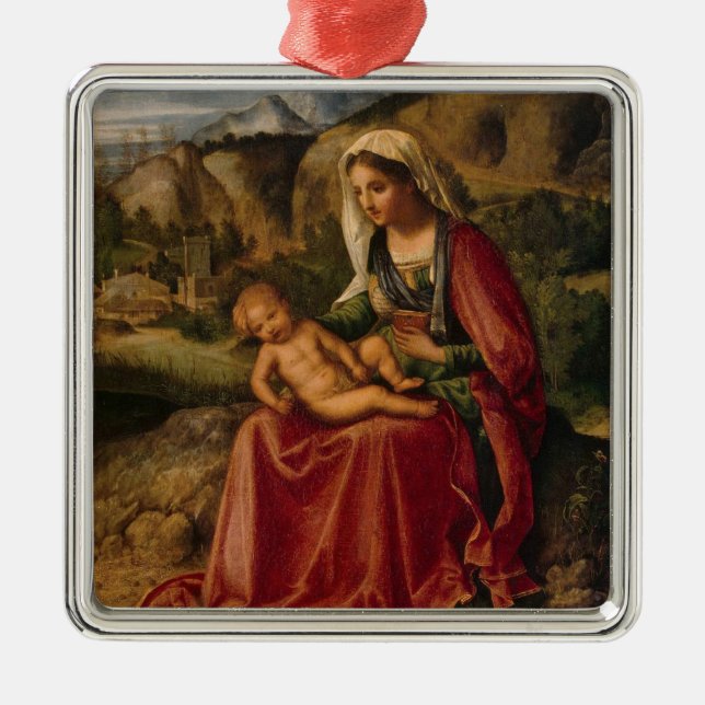 CHRISTMAS VIRGIN METAL TREE DECORATION (Front)