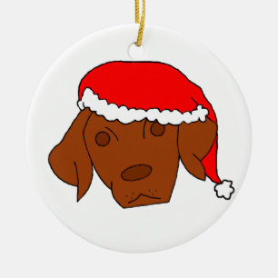 Christmas Vizsla Ceramic Tree Decoration