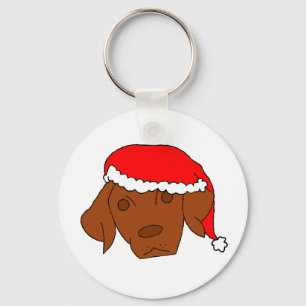 Christmas Vizsla Key Ring