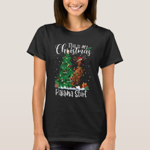 Christmas Vizsla Reindeer Pajama Dog Xmas T-Shirt
