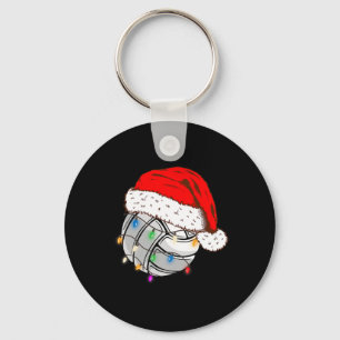 Christmas Volleyball Ball Santa Hat Funny Sport Xm Key Ring