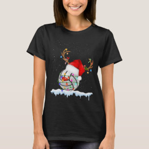 Christmas Volleyball Ball Santa Hat Xmas Boys Men T-Shirt