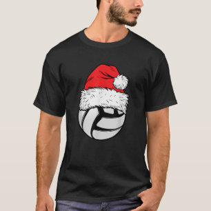 Christmas Volleyball Ball Santa Hat Xmas Matching T-Shirt