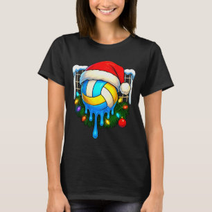 Christmas Volleyball Drip Ice Cream Drip Xmas T-Shirt