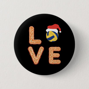 Christmas Volleyball Love Santa Claus Xmas Team Sp 6 Cm Round Badge
