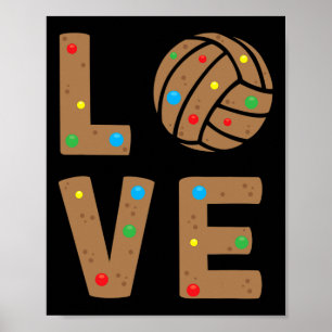 Christmas Volleyball Love Santa Claus Xmas Team Sp Poster