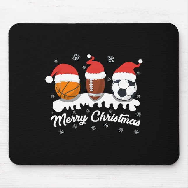 Christmas Volleyball Pajama Sports Buffalo Plaid L Mouse Mat (Front)