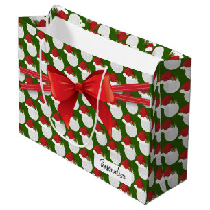 Christmas  Volleyball Pattern - Large Large Gift Bag