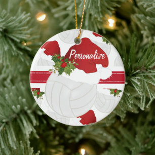 Christmas Volleyball Personalise Ornament