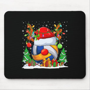 Christmas Volleyball Reindeer & Santa Hat Xmas Mouse Mat