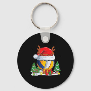 Christmas Volleyball Santa Hat Reindeer Tree Xmas  Key Ring