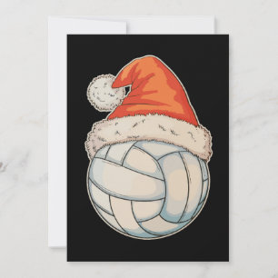 Christmas Volleyball Santa Hat Sports Xmas Holiday